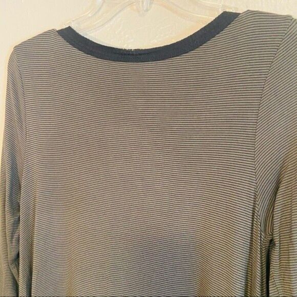 Sea Gypsies Long Sleeve Tunic Dress Olive Green Striped with Pockets Sz. Small - Picture 7 of 10